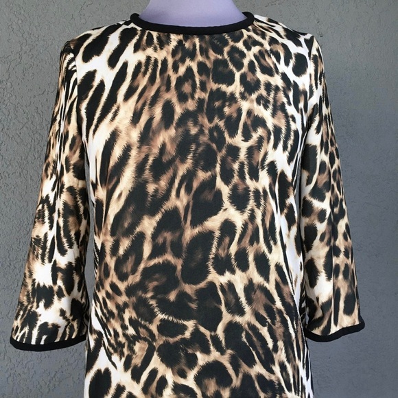 MNG Leopard Long Sleeve Sheath Dress -Size S - Picture 5 of 12